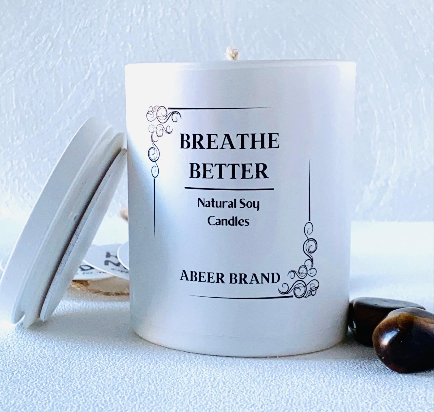breathe better natural soy candle woody citrus
